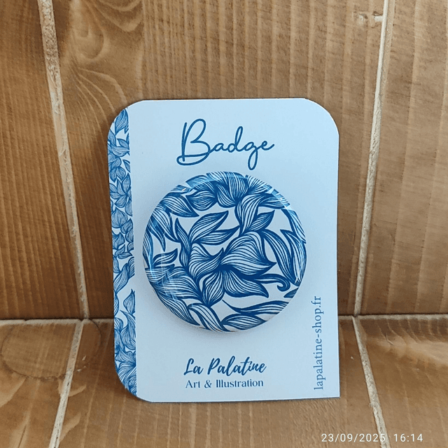 Badge &quot;Dentelle bleu&quot;